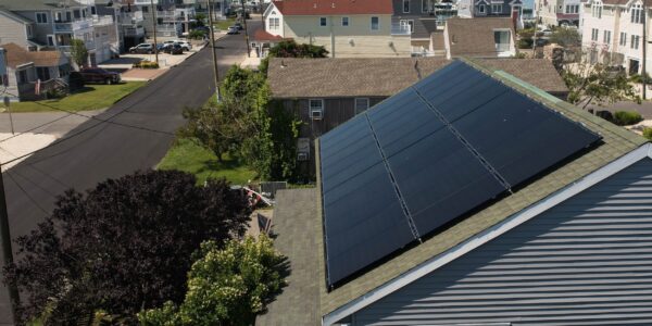 Rooftop Solar Array On Grey Home In New Jersey